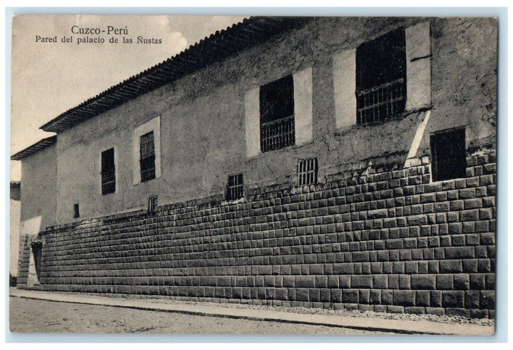 c1910 Pared Del Palacio De Las Nustas Cusco Peru Antique Unposted Postcard
