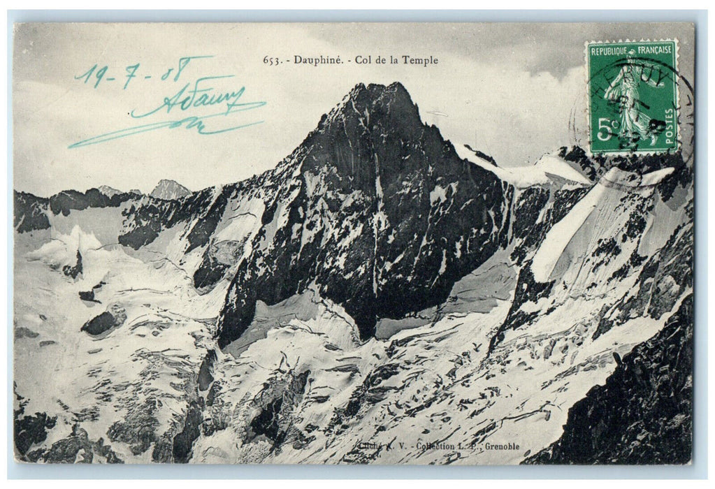 1908 Temple Pass Dauphine Southeastern France Antique Posted Postcard