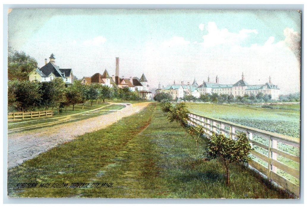 c1910's Northern Michigan Asylum Traverse City Michigan MI Rotograph Postcard