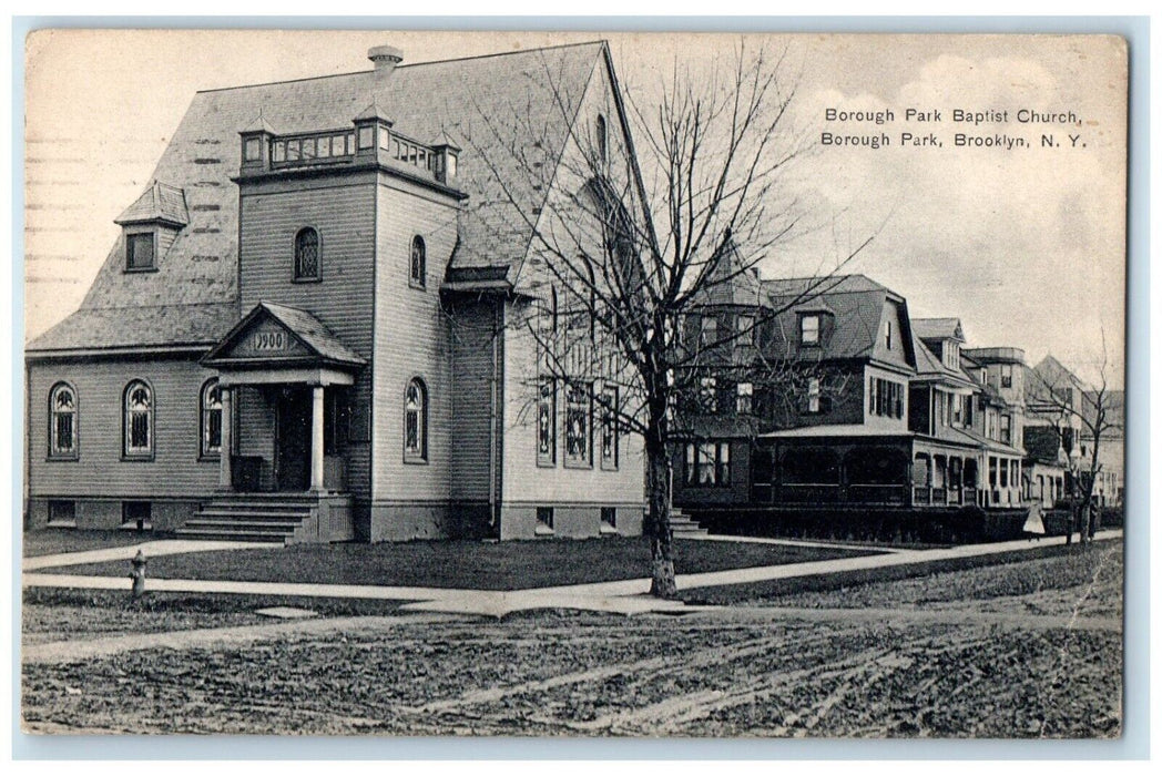 1913 Borough Park Baptist Church Borough Park Brooklyn New York NY Postcard