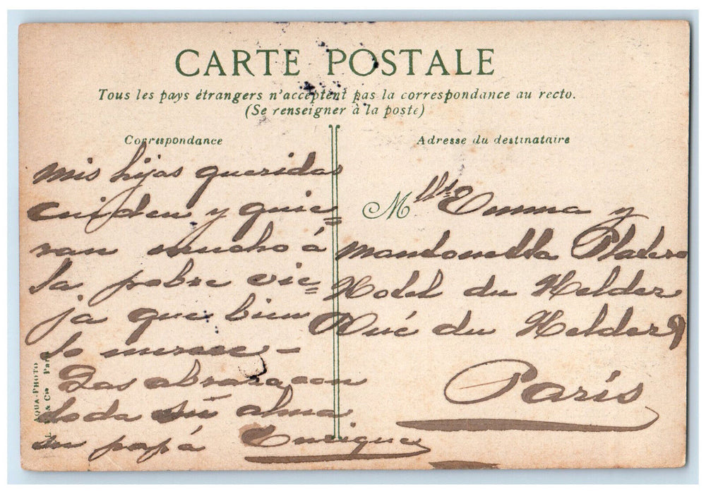 1907 Fountain Of The Three Graces Bordeaux France Posted Antique Postcard