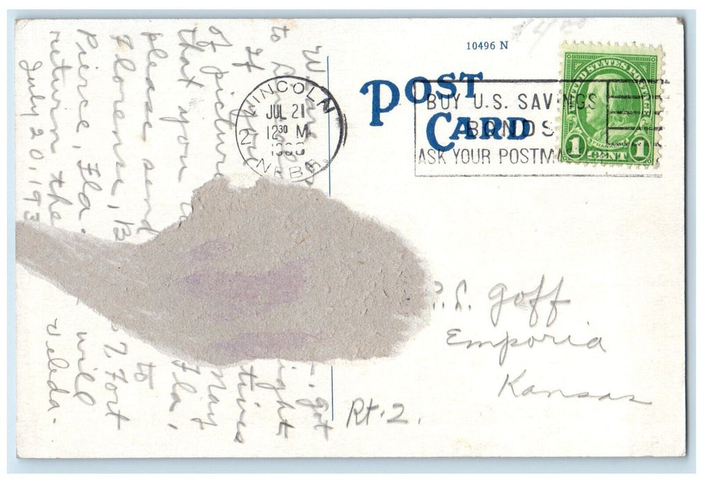 c1910's US Veteran's Hospital 74th And J St. Lincoln Nebraska NE Posted Postcard