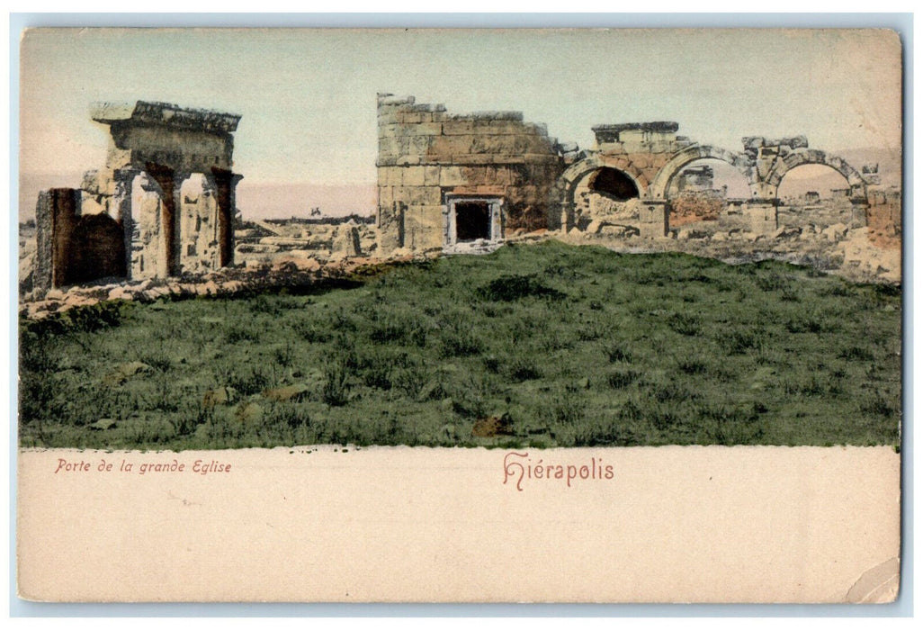 c1905 Gate Of The Great Church Hierapolis Turkey Antique Unposted Postcard