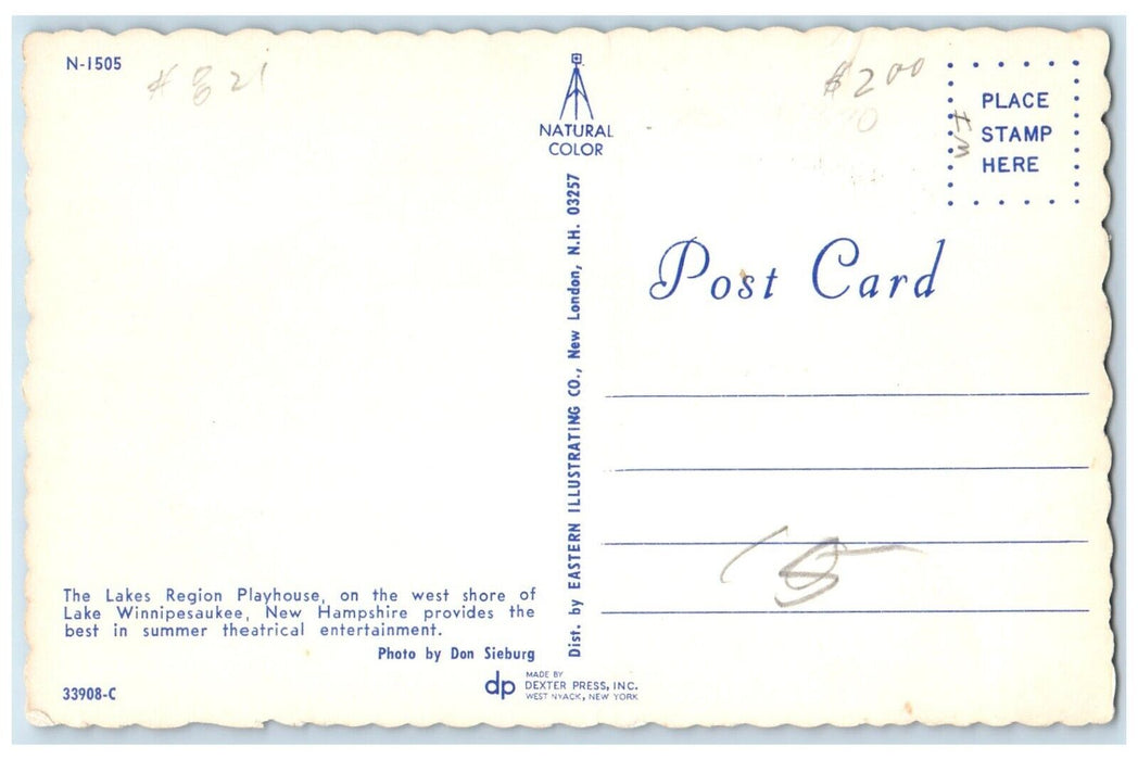 1960 Lakes Region Playhouse West Store Lake Winnipesaukee New Hampshire Postcard
