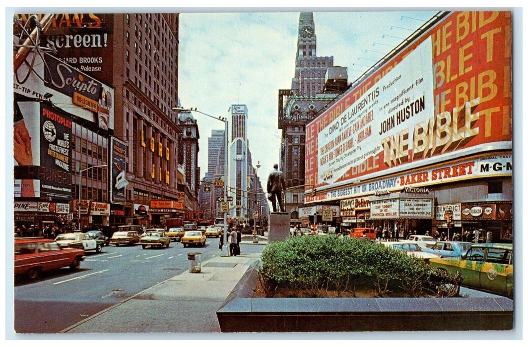 1960 Times Square New York City New York Allied Chemical Tower Building Postcard