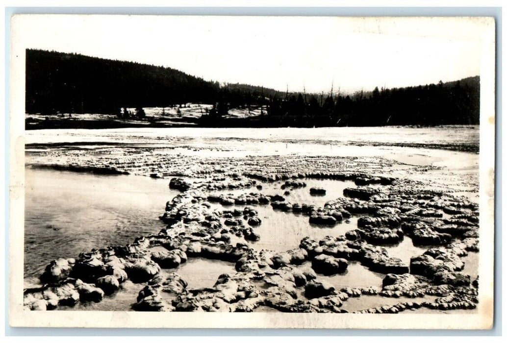 c1940's  Haynes Sapphire Pool Biscuit Basin Yellowstone WY RPPC Photo Postcard