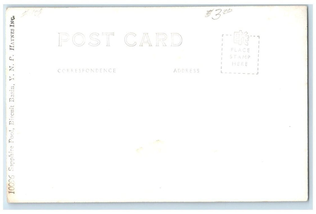 c1940's  Haynes Sapphire Pool Biscuit Basin Yellowstone WY RPPC Photo Postcard