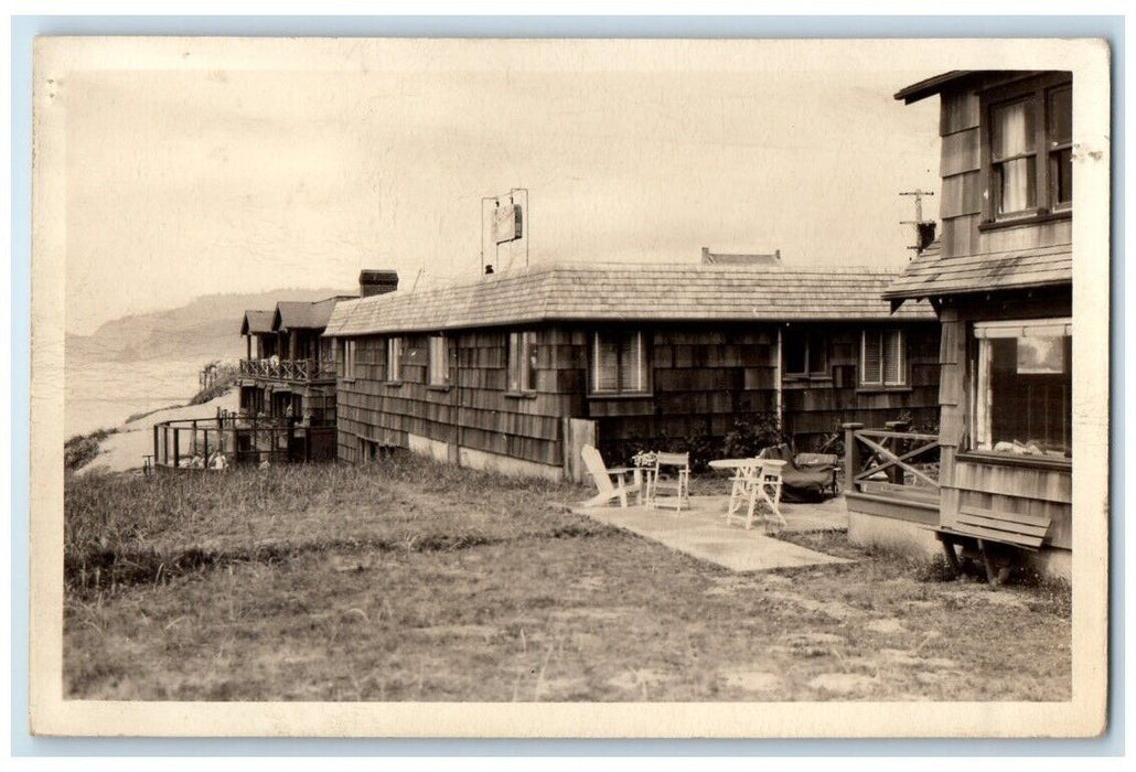 1945 Hotel Tides View Oceanlake Oregon Lincoln City OR RPPC Photo Postcard