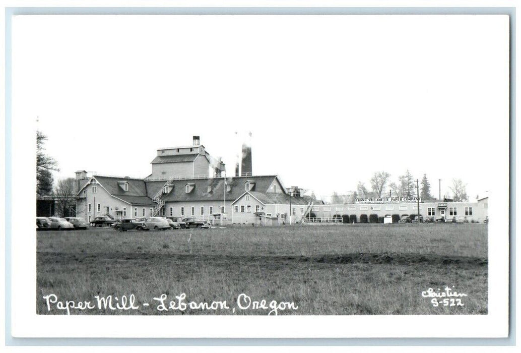 c1950's Paper Mill View Christian Lebanon Oregon OR RPPC Photo Postcard