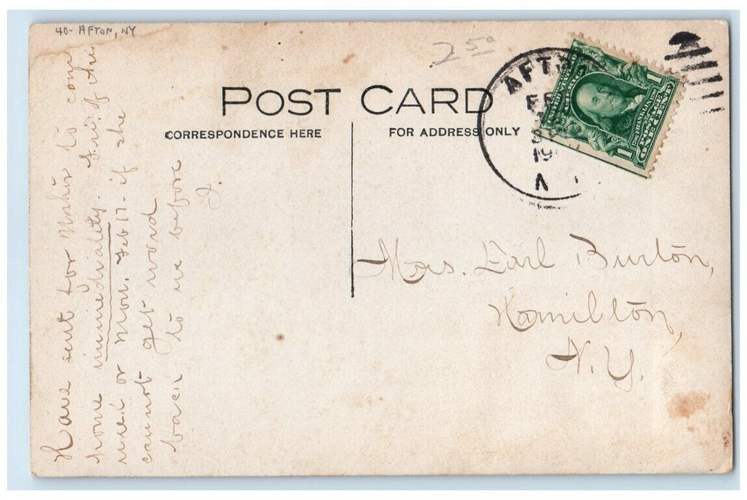 c1918 Island Mountain Gazebo Dock View Afton New York NY RPPC Photo Postcard