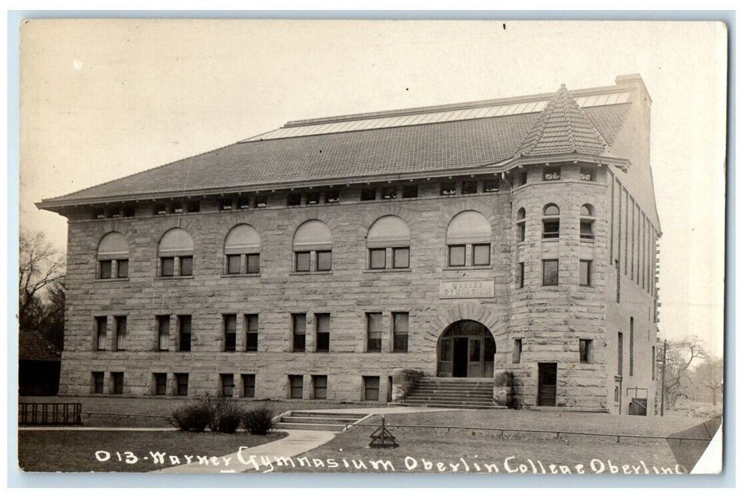 1910 Warner Gymnasium Oberlin College Ohio OH RPPC Photo Posted Postcard