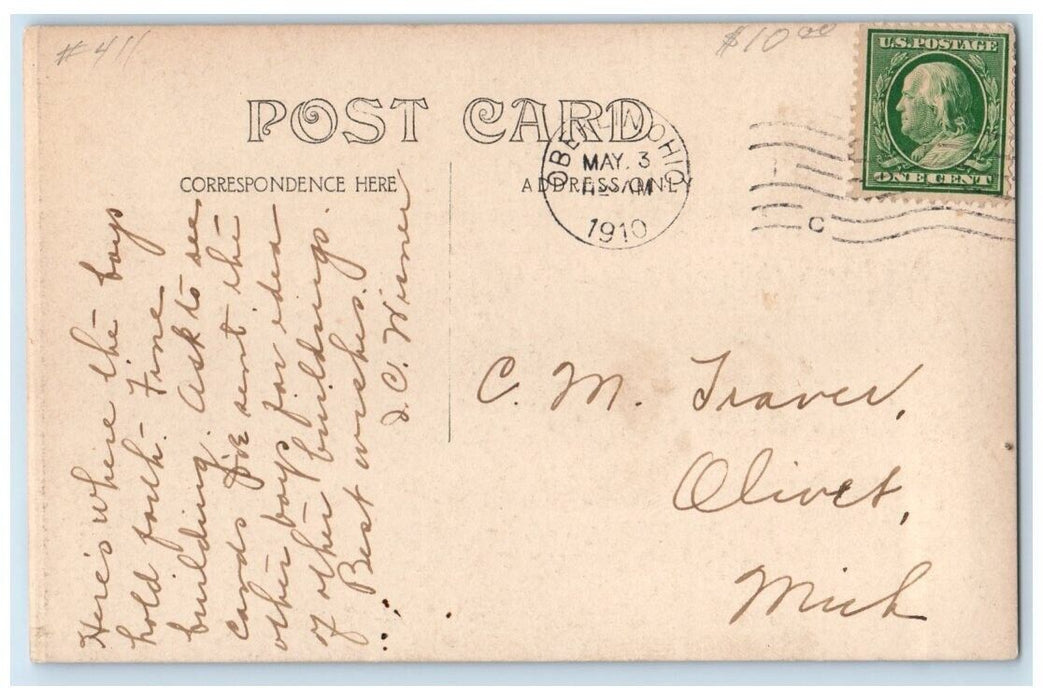 1910 Warner Gymnasium Oberlin College Ohio OH RPPC Photo Posted Postcard