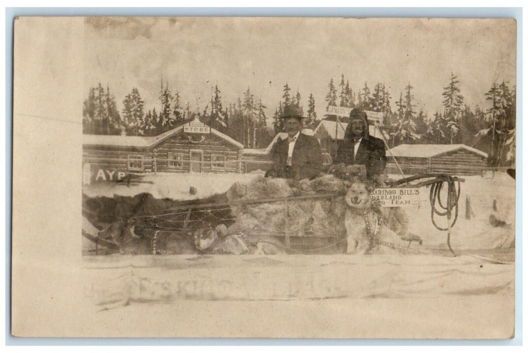Caribou Bill Eskimo Dog Sled Seattle WA Alaska Yukon Expo RPPC Photo Postcard