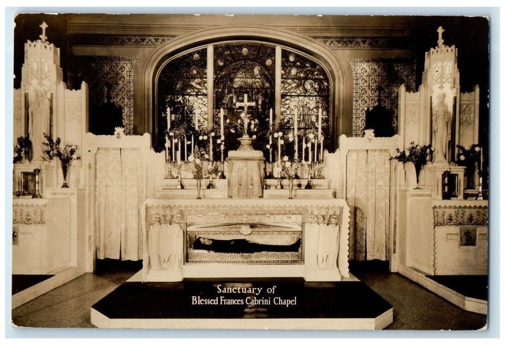 Sanctuary Of Blessed Frances Cabrini Chapel New York City NY RPPC Photo Postcard