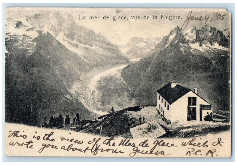 1905 The Mer de Glace View From La Flegere Chamonix France Posted Postcard