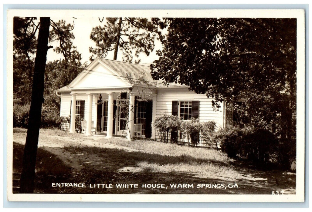 c1940's Entrance Little White House Warm Springs Georgia GA RPPC Photo Postcard