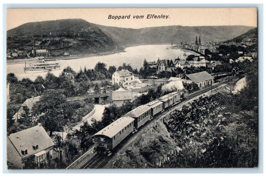 c1910 Boppard Vom Elfenley Germany Train Locomotive Antique Postcard