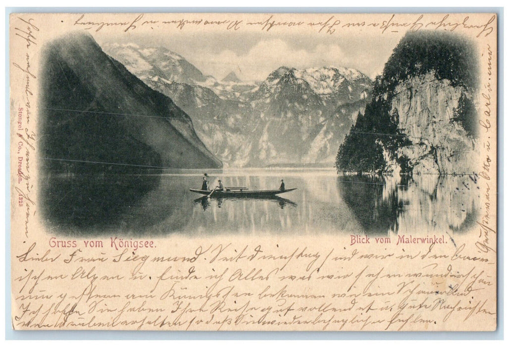 1897 View from the Painter's Angle Greeting from Konigsee Germany Postcard