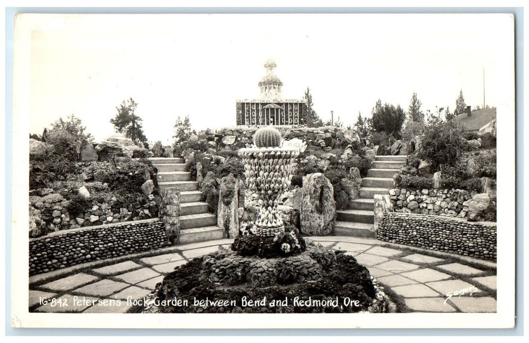 Petersen's Rock Garden Between Bend And Redmond Oregon OR RPPC Photo Postcard