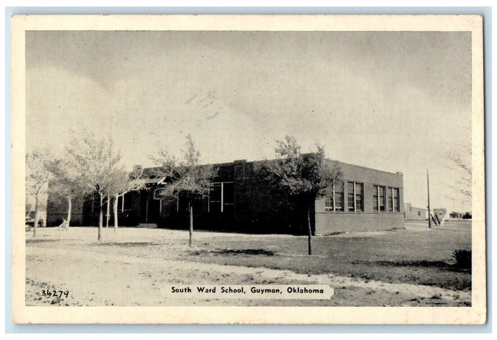 c1930's South Ward School Building Campus Guymon Oklahoma OK Vintage Postcard