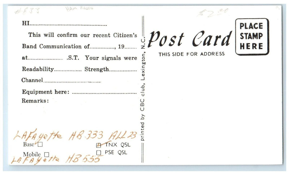 Rita & Jerry Ticer Ham Radio Woodward Oklahoma OK Unposted Vintage Postcard