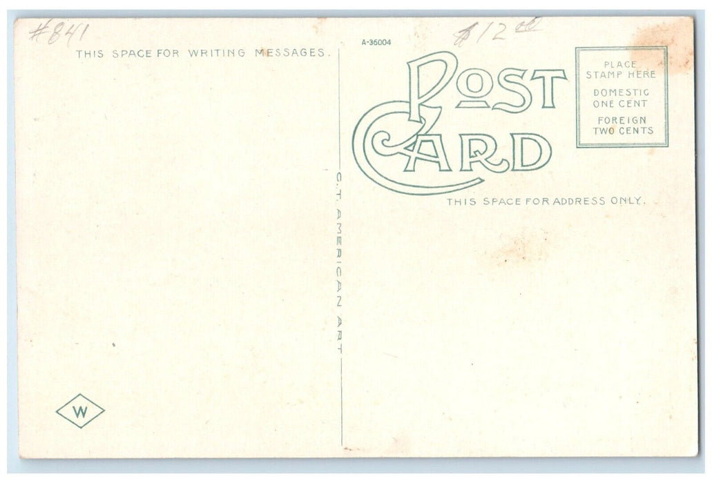 1920 Chicago Burlington Quincy RR Depot Night Hastings Nebraska Vintage Postcard