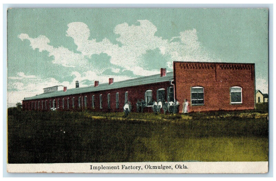 c1910's Implement Factory Building Okmulgee Oklahoma Ok Posted Antique Postcard