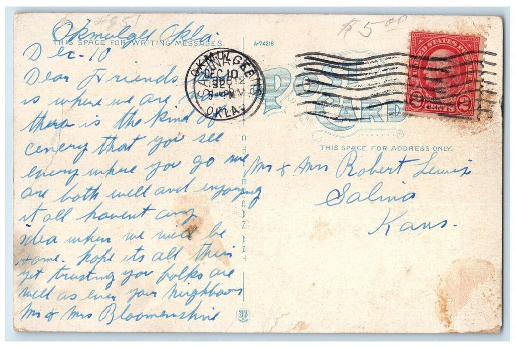 1927 View Of Oil Fields Near Okmulgee Oklahoma OK Posted Vintage Postcard