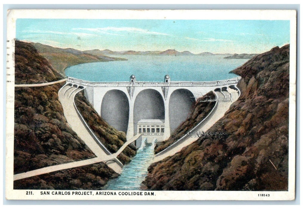 1929 San Carlos Project Arizona Coolidge Dam Phoenix Arizona AZ Vintage Postcard