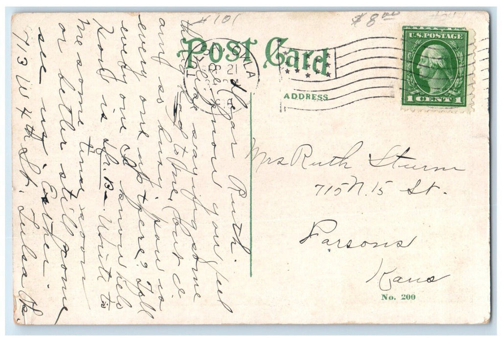 1916 Oil Tank Struck By Lightning Smoke Near Tulsa Oklahoma OK Antique Postcard