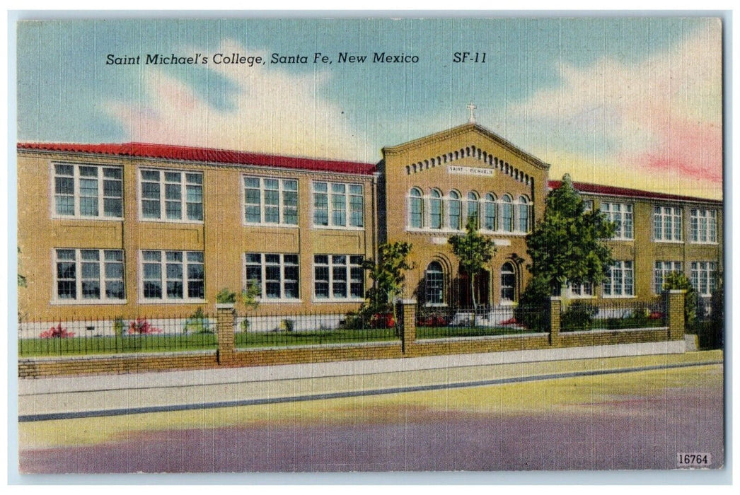 c1930's Saint Michael's College Building Santa Fe New Mexico NM Vintage Postcard