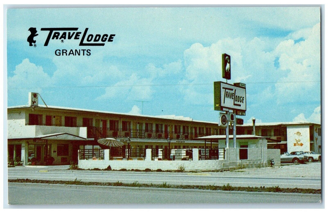 c1950's Travel Lodge Motel Roadside Cars Grants New Mexico NM Vintage Postcard