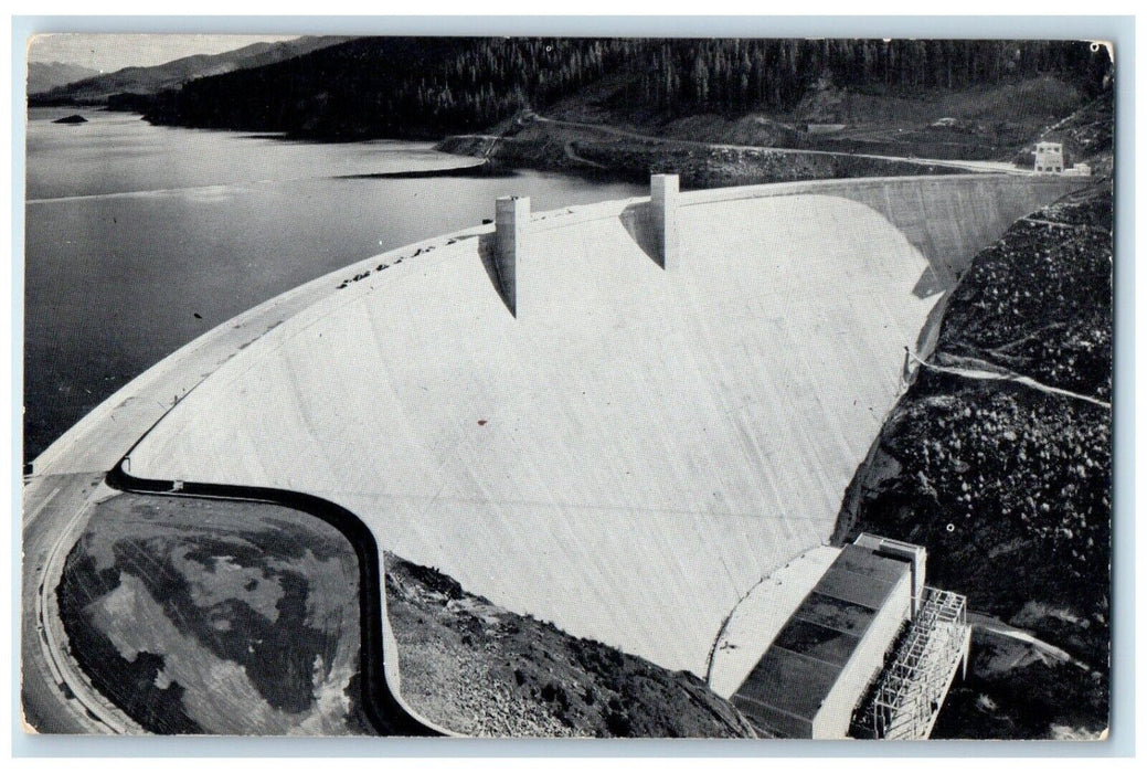 1940 Huge Bureau Reclamation Structure Hungry Horse Dam Montana Vintage Postcard