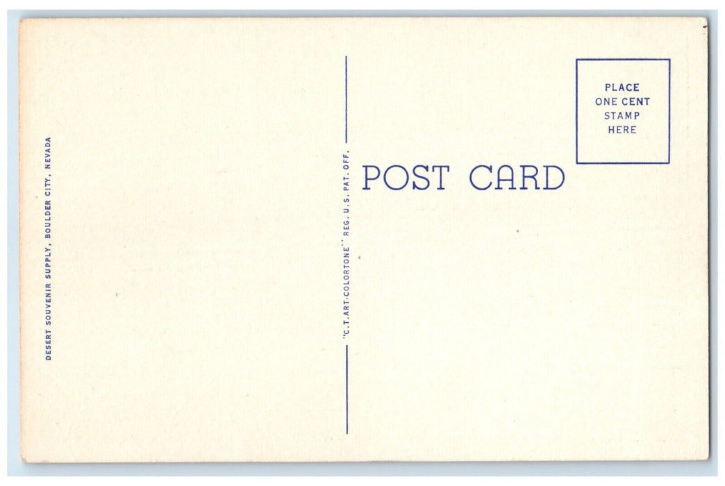 c1940 Boulder Dam Busy Correspondence Card Boulder City Nevada Unposted Postcard