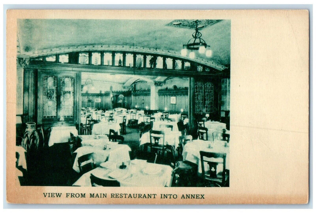 c1910 View From Main Restaurant Into Annex Arch New York City New York Postcard