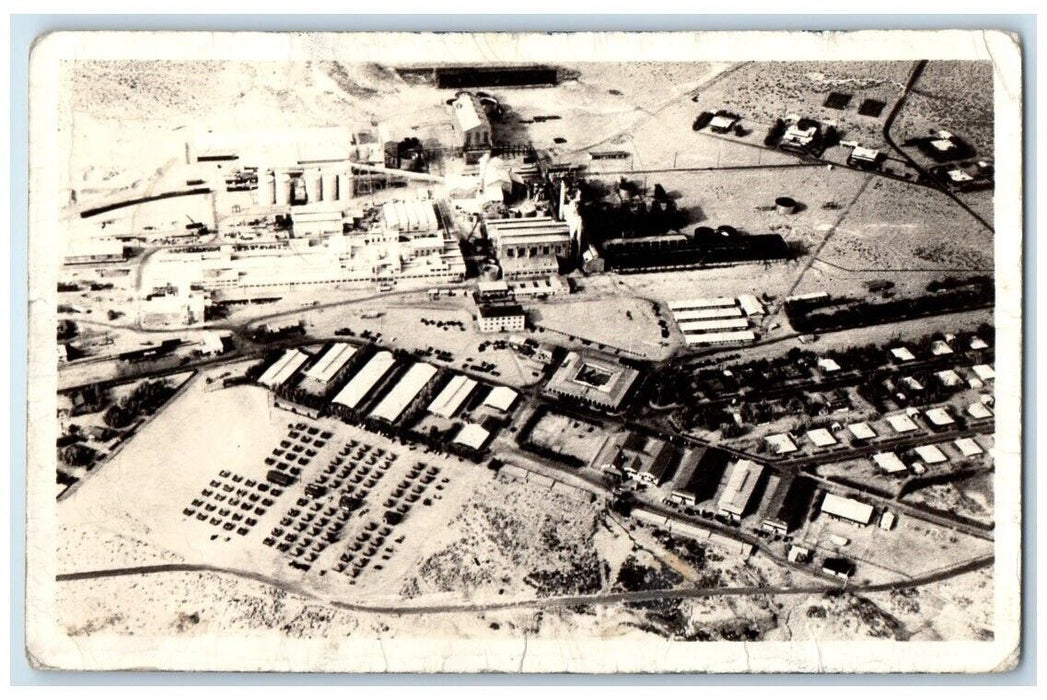 1936 Aerial View Mojave Desert Trona California CA RPPC Photo Posted Postcard