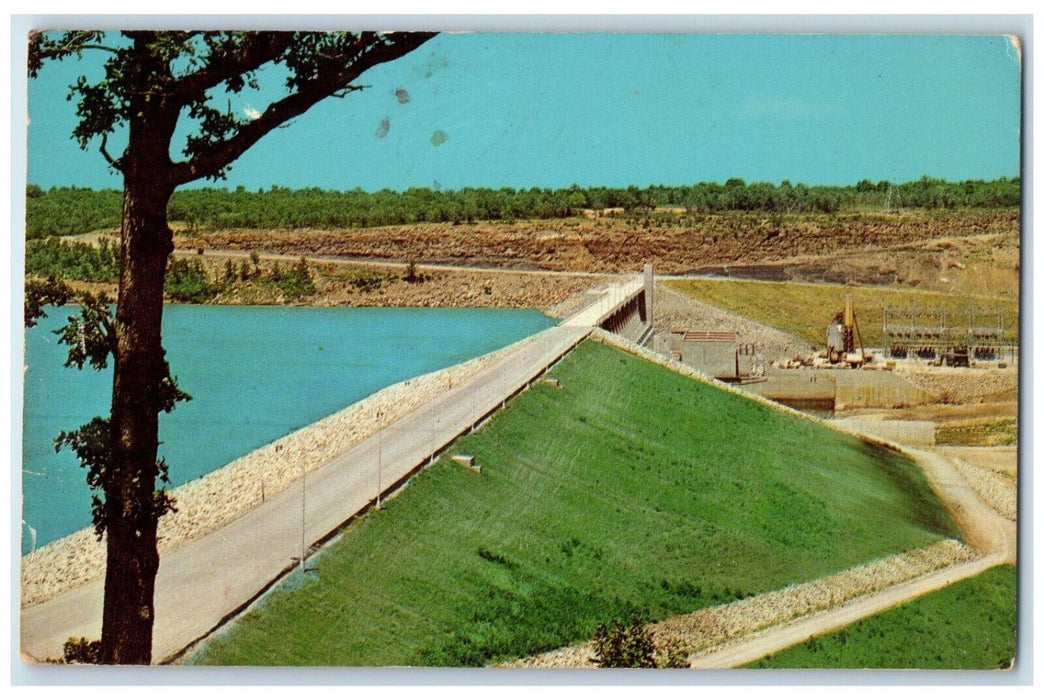 c1960 Scenic View Eufaula Dam Trees Mountains Eufaula Oklahoma Unposted Postcard