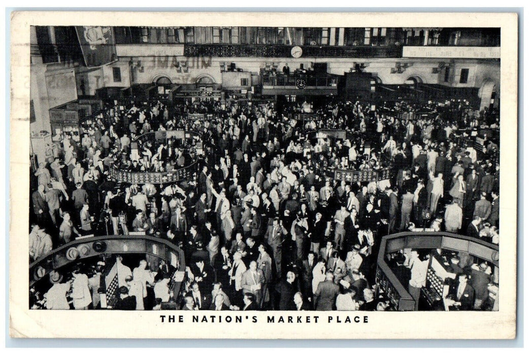 1956 Nation Market Place New York Stock Exchange Broad Street New York Postcard
