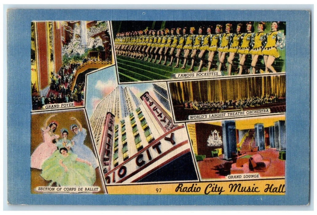 1946 Radio City Music Hall Auditorium Multiview New York City New York Postcard