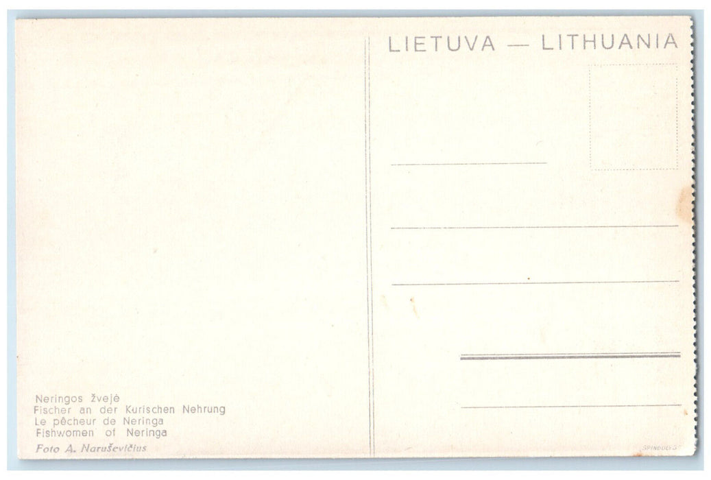 c1950's Neringa Fisherwoman on the Curonian Spit Lithuania Unposted Postcard