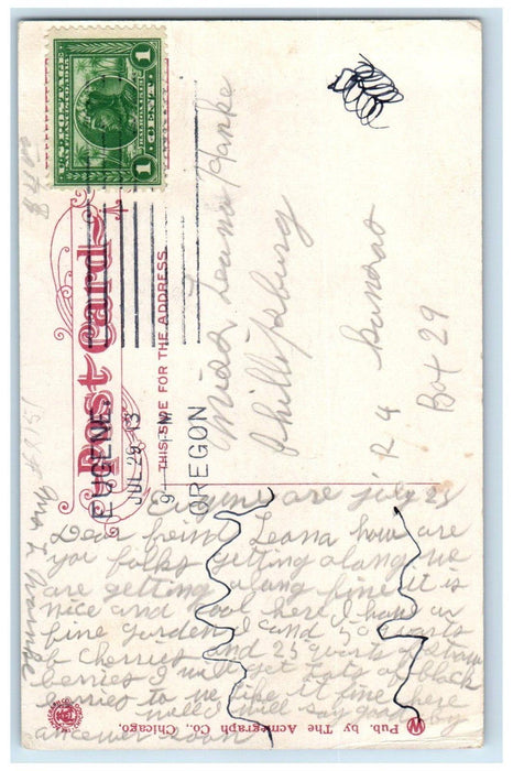1913 Oregon Electric Passenger Train Eugene Oregon OR Posted Antique Postcard