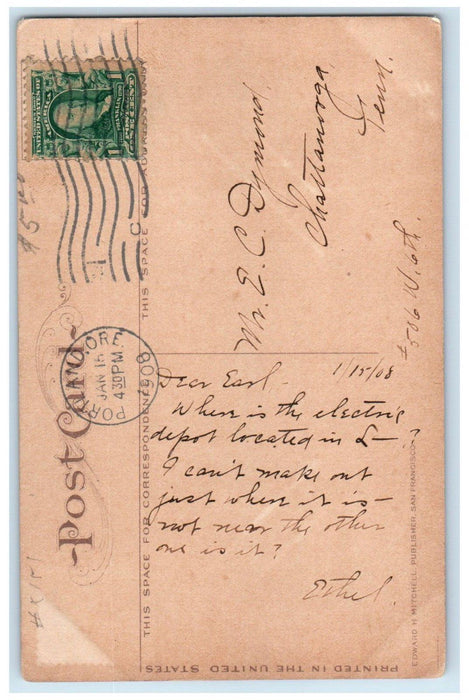1908 View Of The Oaks From The Chutes Portland Oregon ORA Antique Postcard