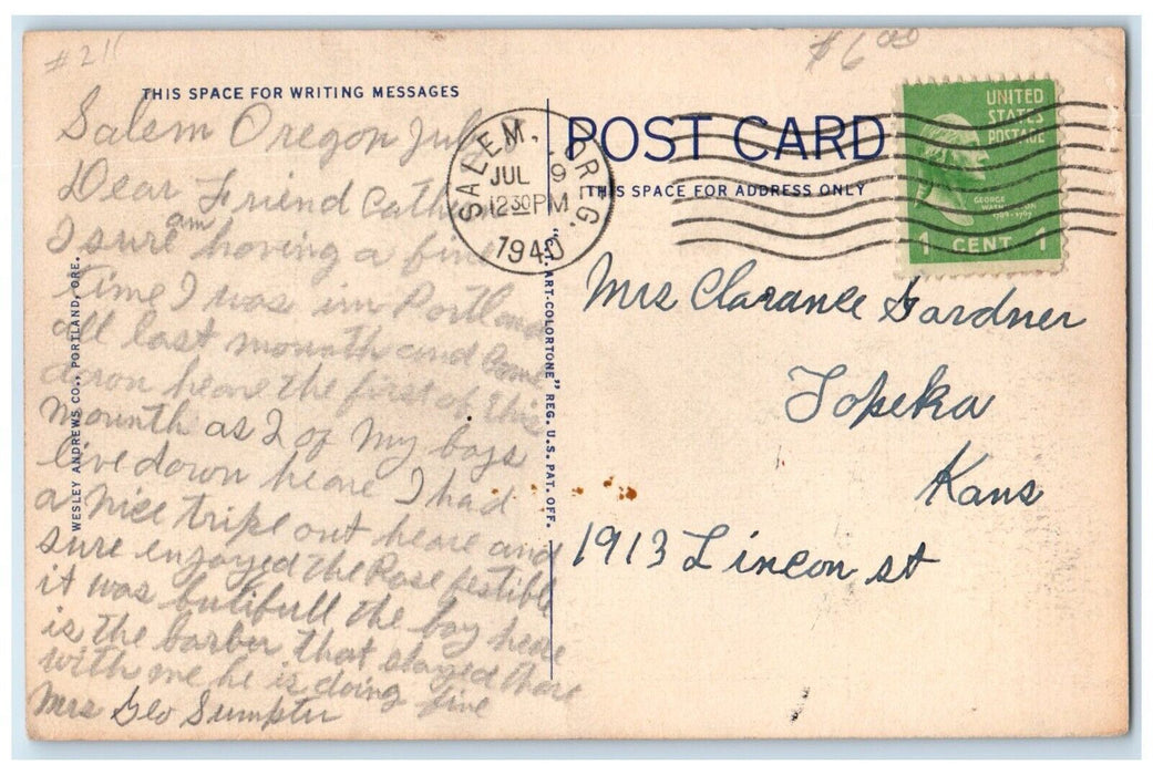 1940 Rose Festival Floats Assembling In Stadium Portland Oregon OR Postcard