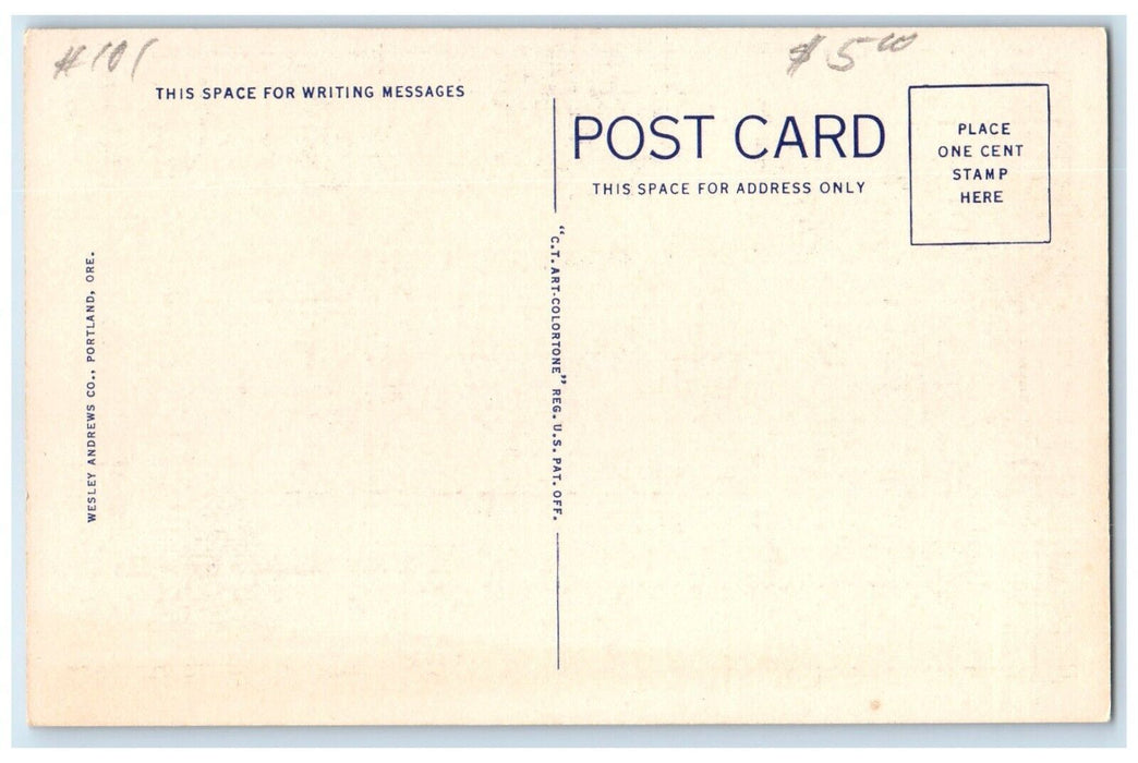 Broadway From Main Street New Federal Building Cars Portland Oregon OR Postcard