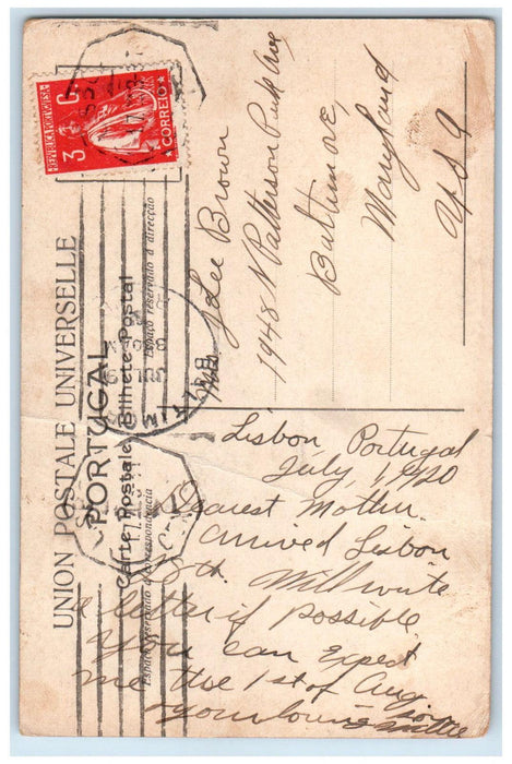c1910 View of Águas Livres Aqueduct Lisbon Portugal Antique Posted Postcard