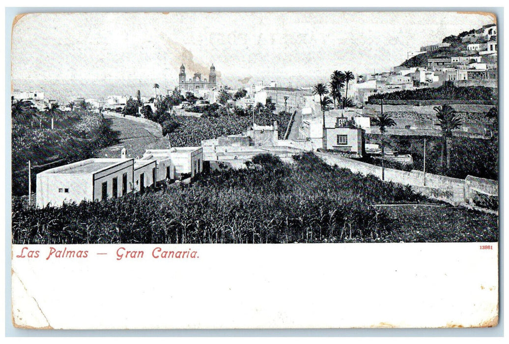 c1905 View of Buildings in Gran Canaria Las Palmas Spain Unposted Postcard