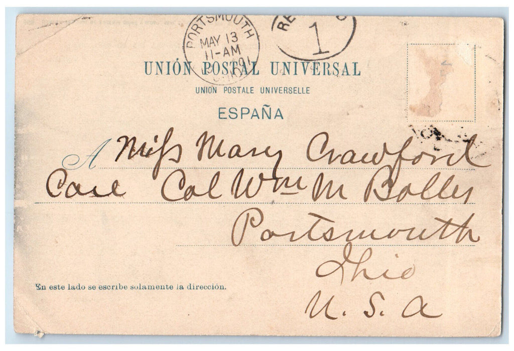 1901 Burial of Sir Tohan (Botanical Gardens) Coruna Spain Antique Postcard