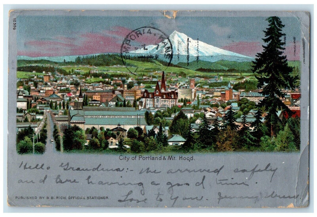 1905 Scenic View City Portland Mt Hood Worlds Fair Portland Oregon OR Postcard