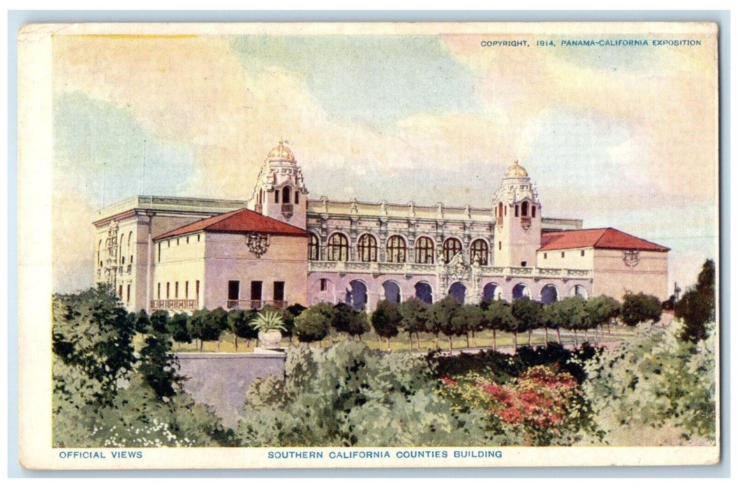1917 Southern California Counties Building Panama-California Exposition Postcard