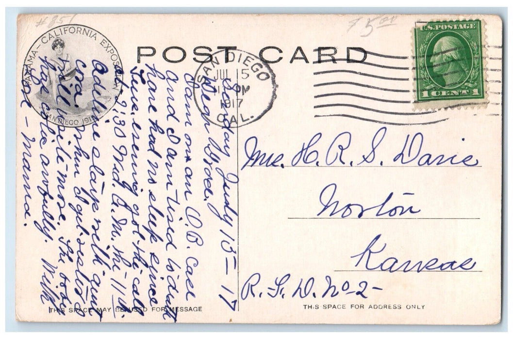 1917 Southern California Counties Building Panama-California Exposition Postcard
